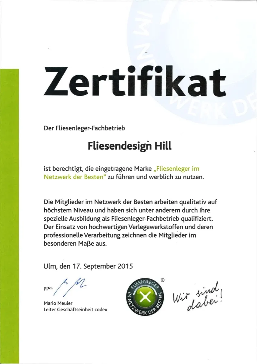Zertifikat Netzwerk der Besten 2015